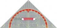 Geo-Zeichendreieck, 90°,45°,45°, transparent, Hypotenuse 60 cm, mit 4 Magneten, 